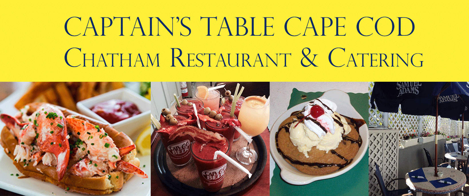 Captain's Table lobster roll, Bloody Marys, sundae, and patio dining
